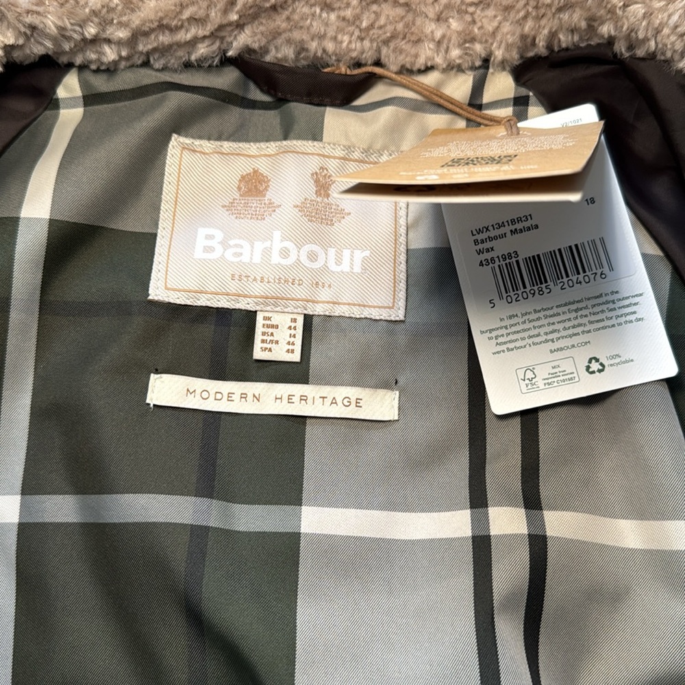 Barbour Malala Water Repellent Waxed Cotton Jacket NWT - Picture 14 of 16